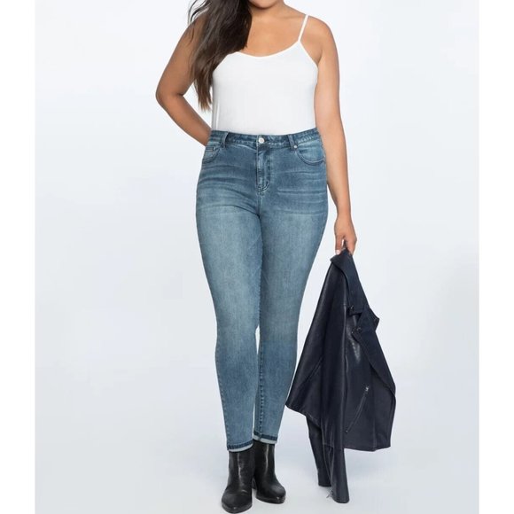 Eloquii Jeans Olivia Sculpting Skinny High Rise Blue Denim - Picture 1 of 14